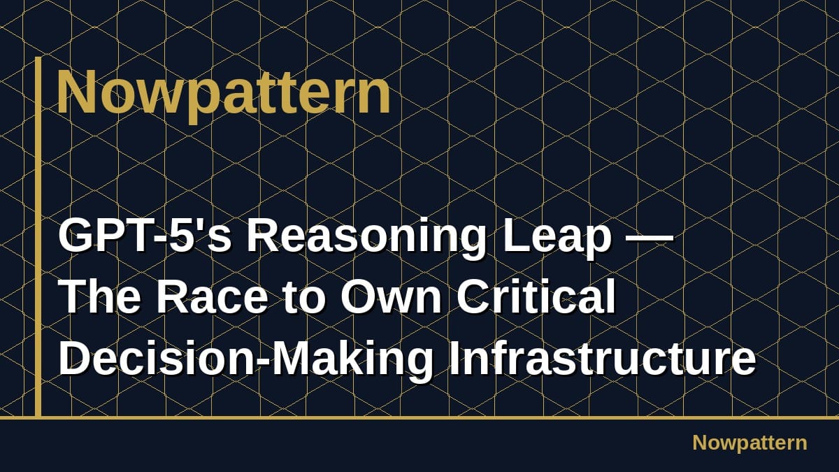 GPT-5's Reasoning Leap — The Race to Own Critical Decision-Making Infrastructure