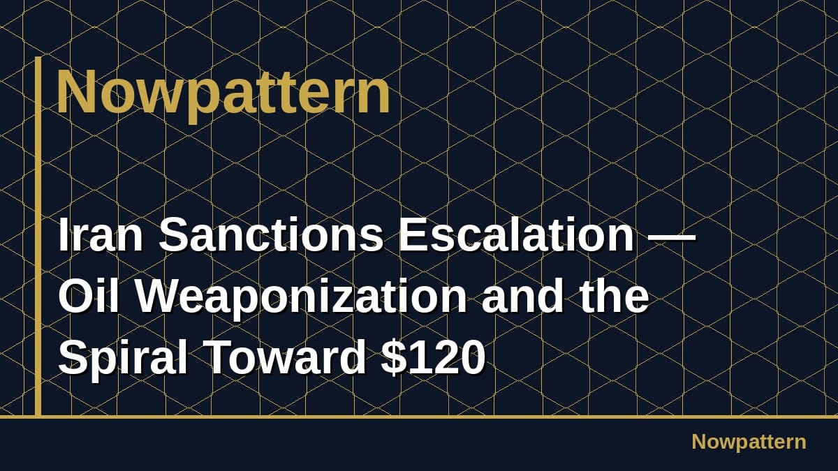Iran Sanctions Escalation — Oil Weaponization and the Spiral Toward $120
