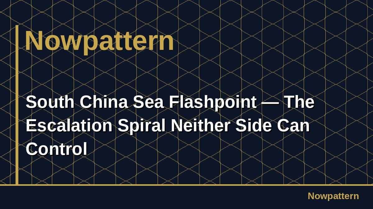 South China Sea Flashpoint — The Escalation Spiral Neither Side Can Control
