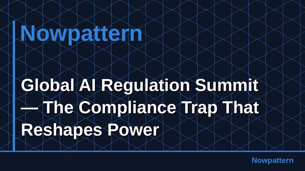 Global AI Regulation Summit — The Compliance Trap That Reshapes Power