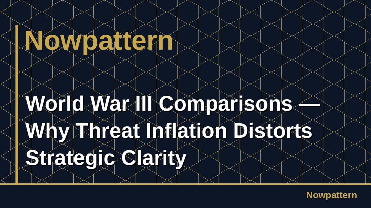 World War III Comparisons — Why Threat Inflation Distorts Strategic Clarity