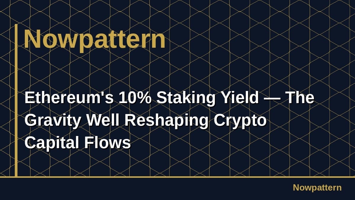 Ethereum's 10% Staking Yield — The Gravity Well Reshaping Crypto Capital Flows