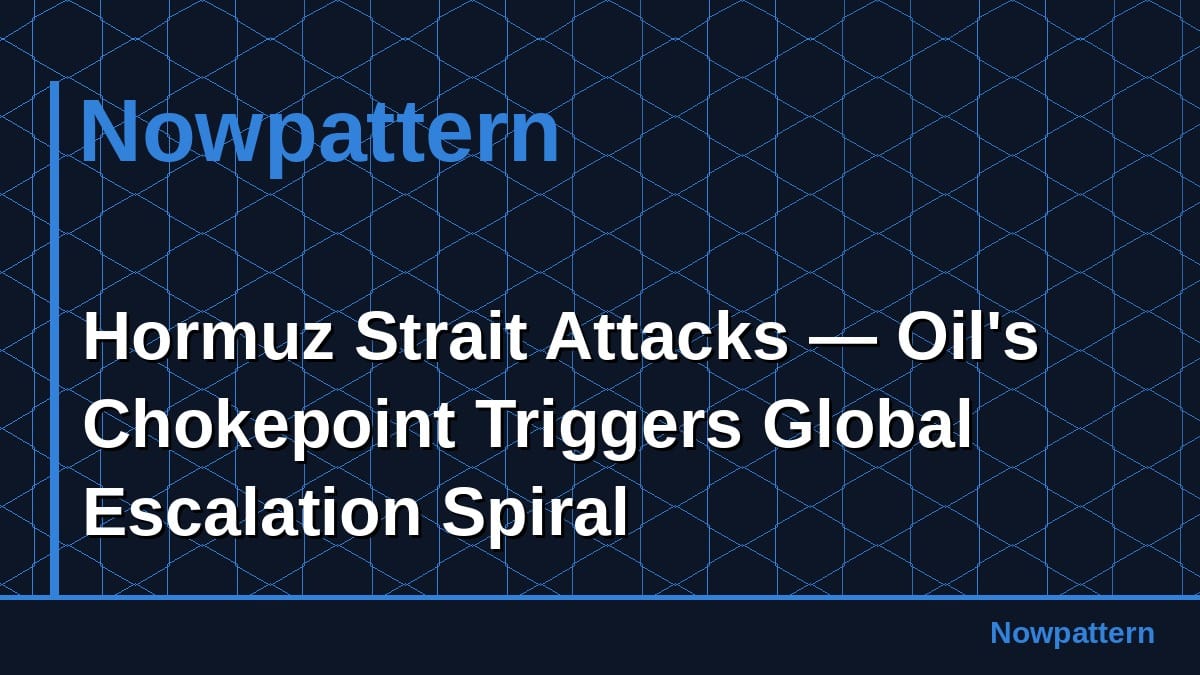 Hormuz Strait Attacks — Oil's Chokepoint Triggers Global Escalation Spiral