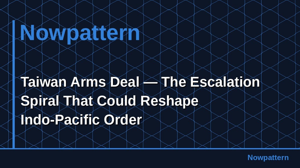 Taiwan Arms Deal — The Escalation Spiral That Could Reshape Indo-Pacific Order