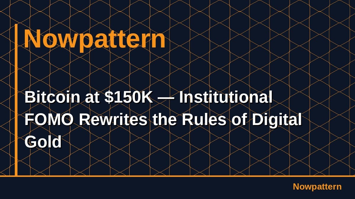 Bitcoin at $150K — Institutional FOMO Rewrites the Rules of Digital Gold