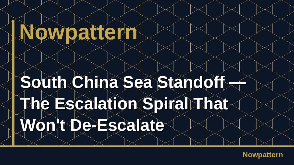 South China Sea Standoff — The Escalation Spiral That Won't De-Escalate