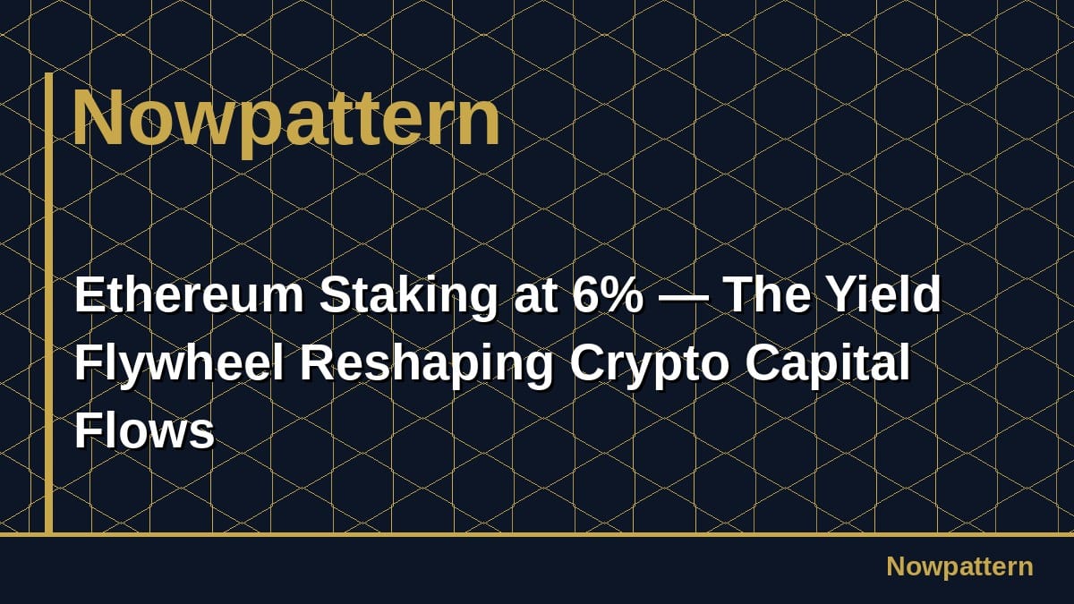 Ethereum Staking at 6% — The Yield Flywheel Reshaping Crypto Capital Flows
