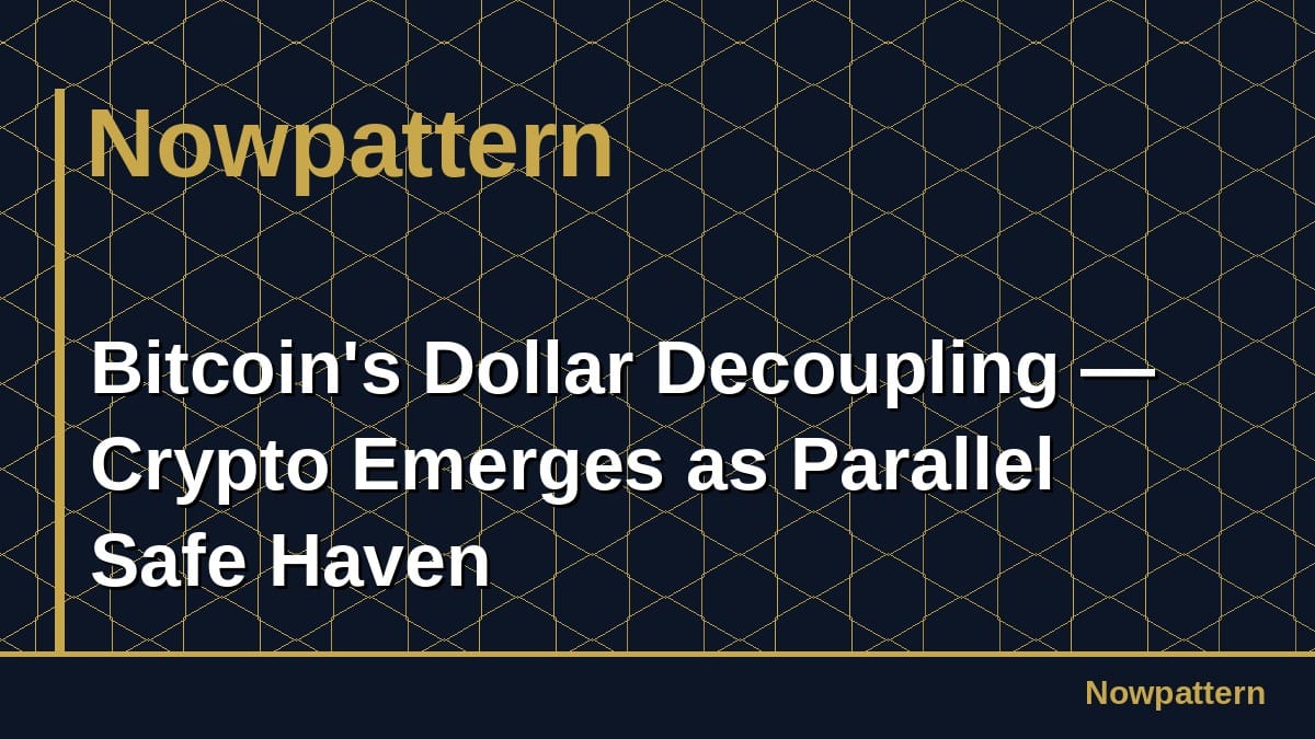 Bitcoin's Dollar Decoupling — Crypto Emerges as Parallel Safe Haven
