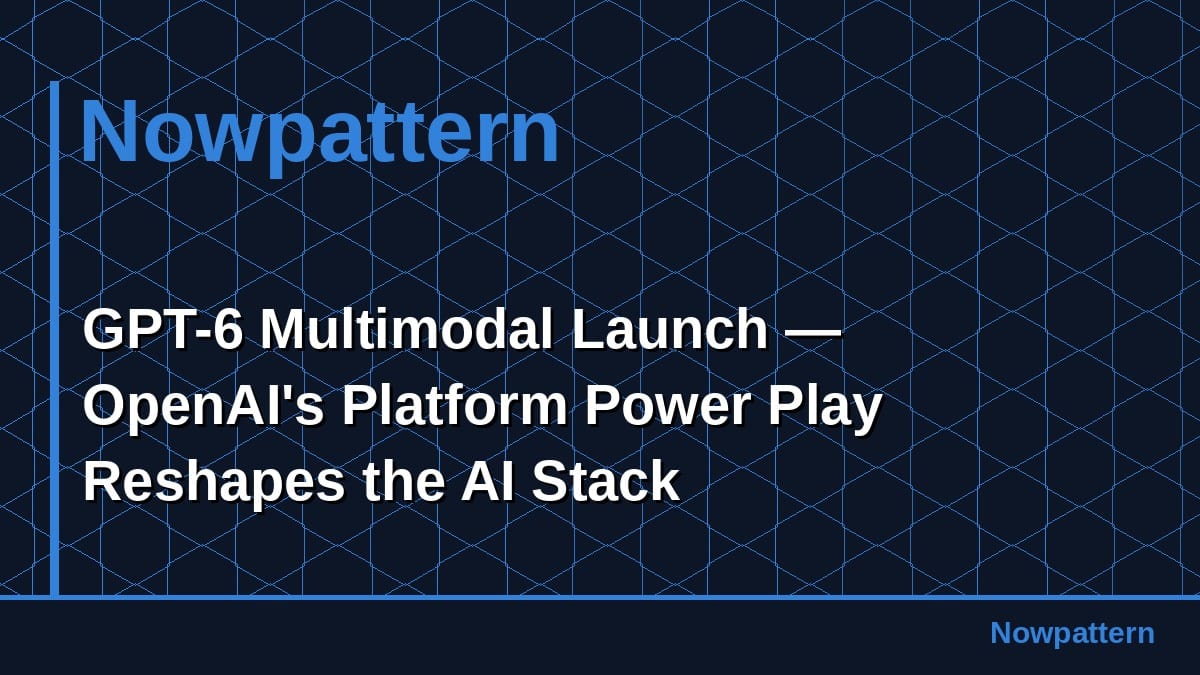 GPT-6 Multimodal Launch — OpenAI's Platform Power Play Reshapes the AI Stack