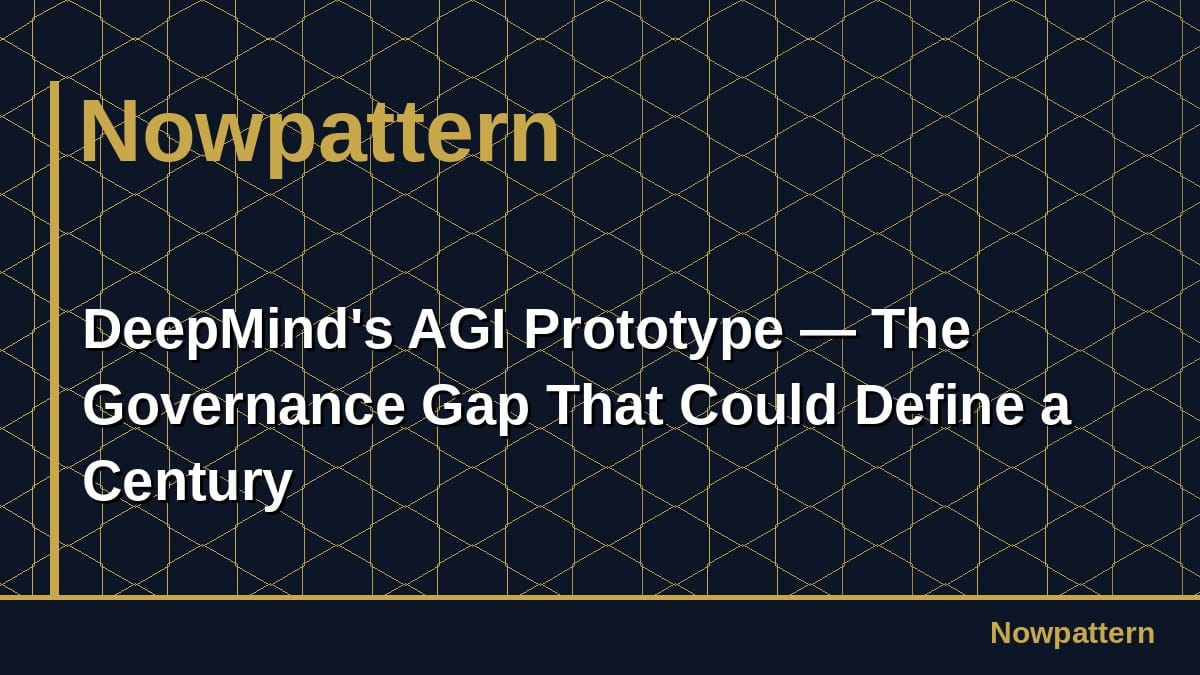 DeepMind's AGI Prototype — The Governance Gap That Could Define a Century