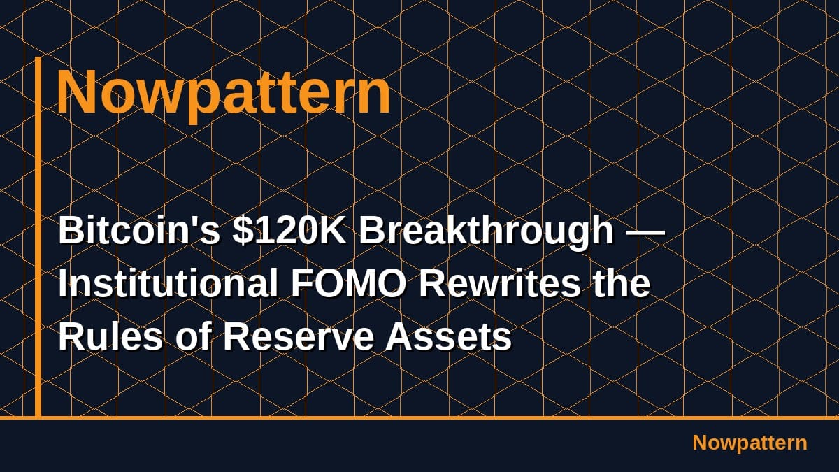 Bitcoin's $120K Breakthrough — Institutional FOMO Rewrites the Rules of Reserve Assets