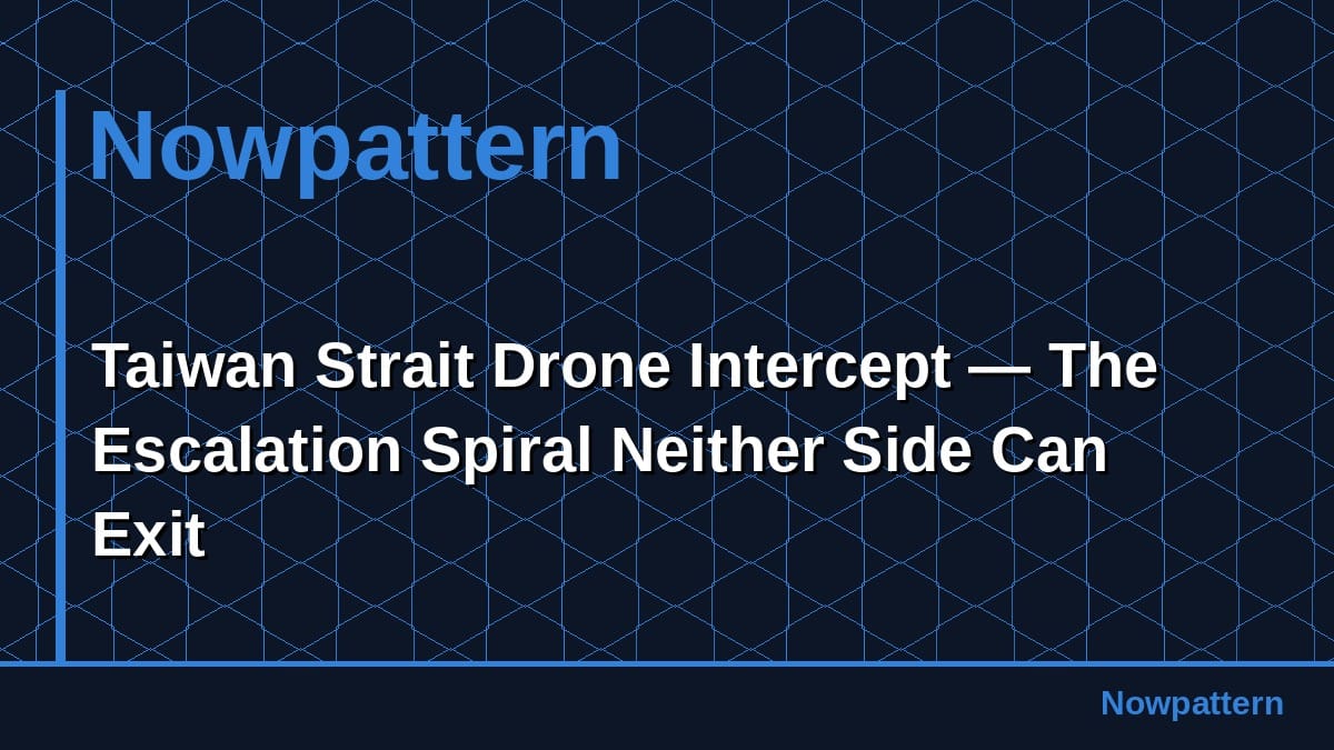 Taiwan Strait Drone Intercept — The Escalation Spiral Neither Side Can Exit