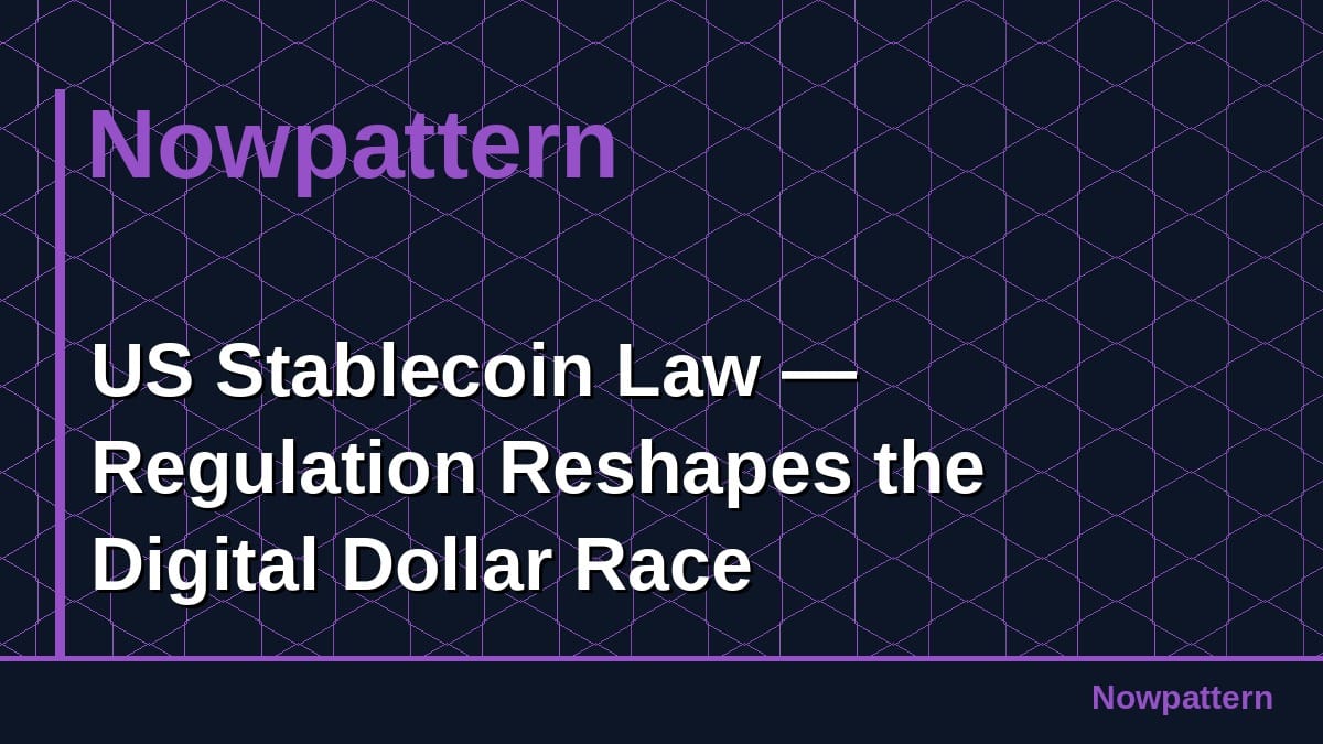 US Stablecoin Law — Regulation Reshapes the Digital Dollar Race