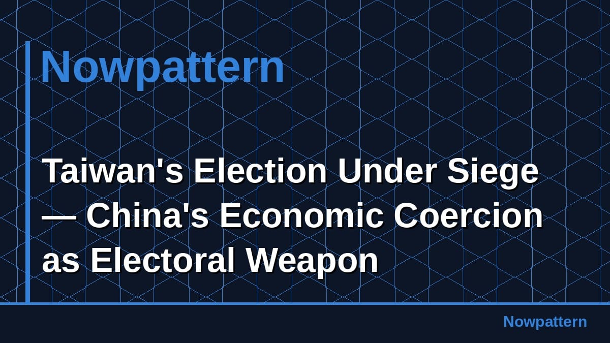 Taiwan's Election Under Siege — China's Economic Coercion as Electoral Weapon