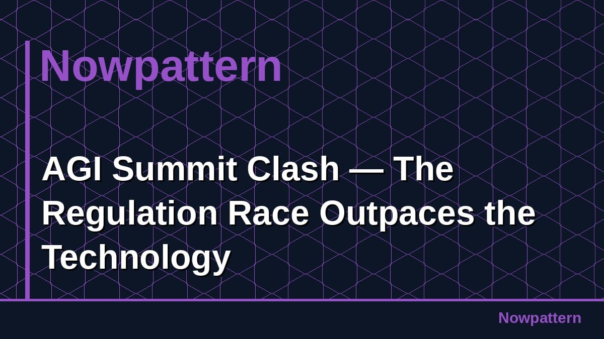 AGI Summit Clash — The Regulation Race Outpaces the Technology