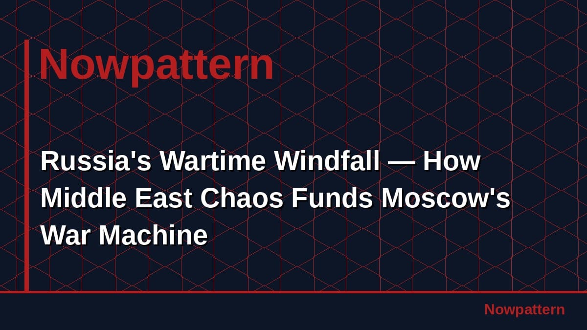 Russia's Wartime Windfall — How Middle East Chaos Funds Moscow's War Machine