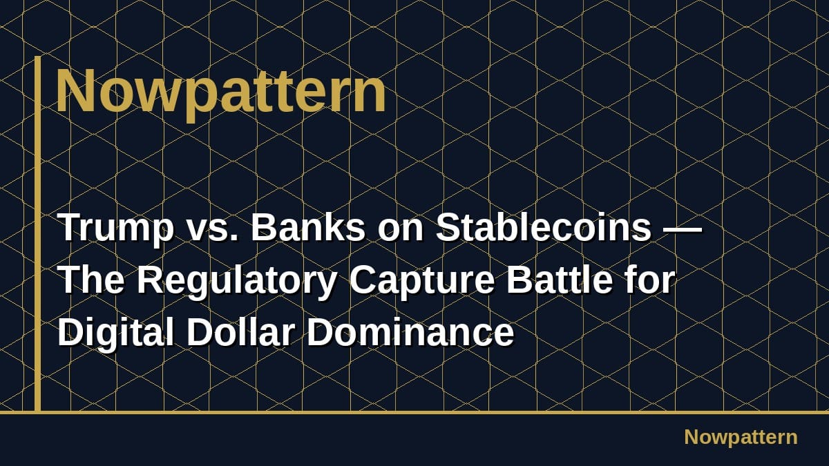 Trump vs. Banks on Stablecoins — The Regulatory Capture Battle for Digital Dollar Dominance
