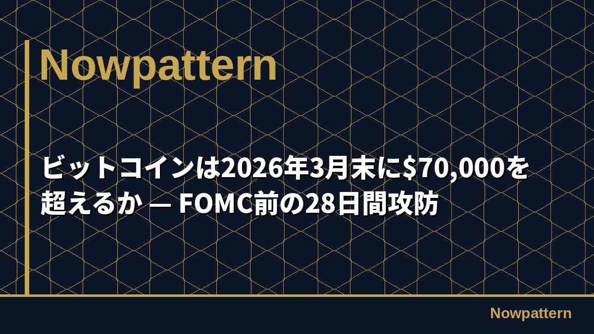 ビットコインは2026年3月末に$70,000を超えるか — FOMC前の28日間攻防