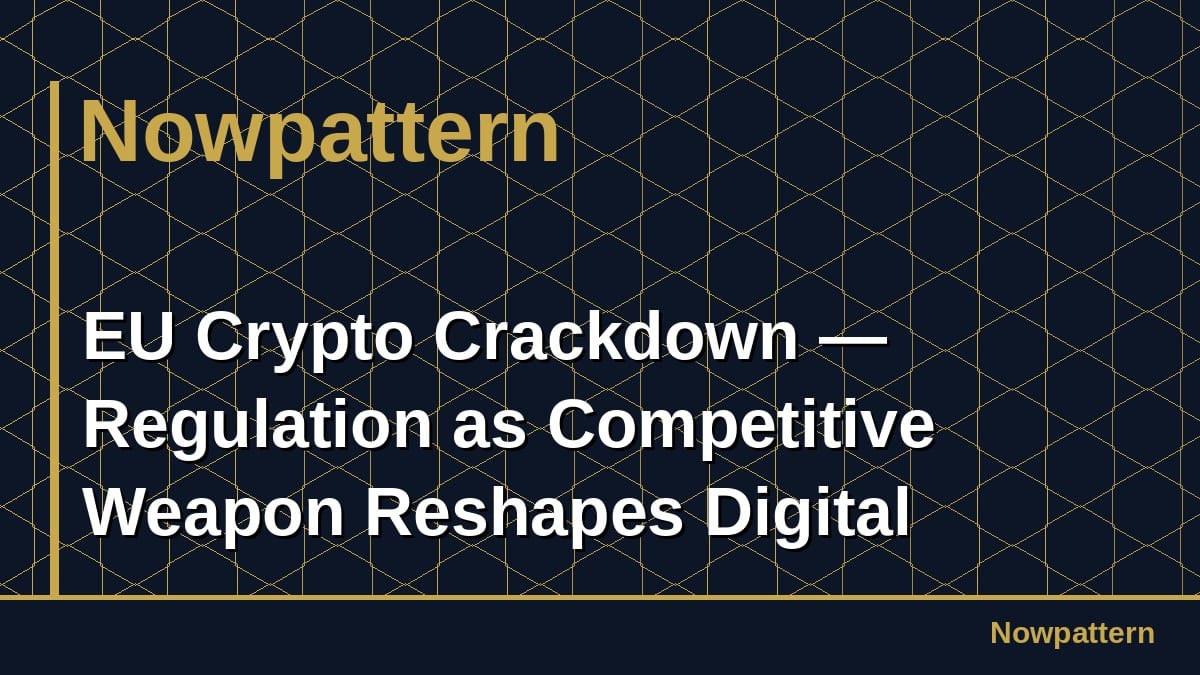 EU Crypto Crackdown — Regulation as Competitive Weapon Reshapes Digital Finance