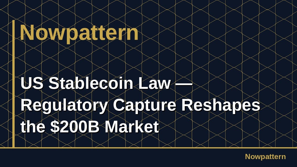US Stablecoin Law — Regulatory Capture Reshapes the $200B Market