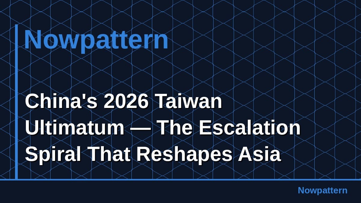 China's 2026 Taiwan Ultimatum — The Escalation Spiral That Reshapes Asia