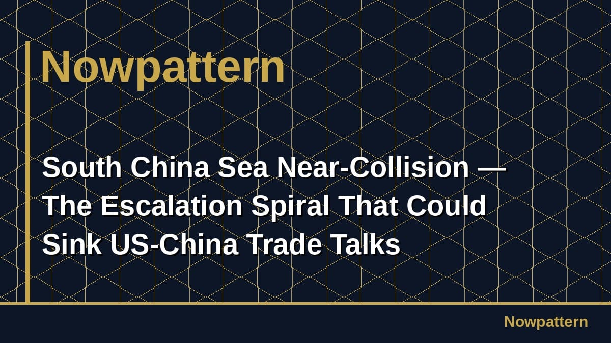 South China Sea Near-Collision — The Escalation Spiral That Could Sink US-China Trade Talks