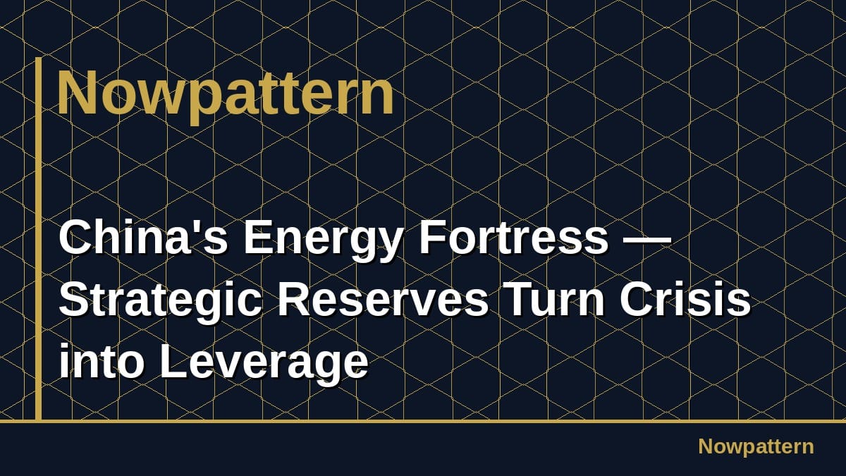 China's Energy Fortress — Strategic Reserves Turn Crisis into Leverage