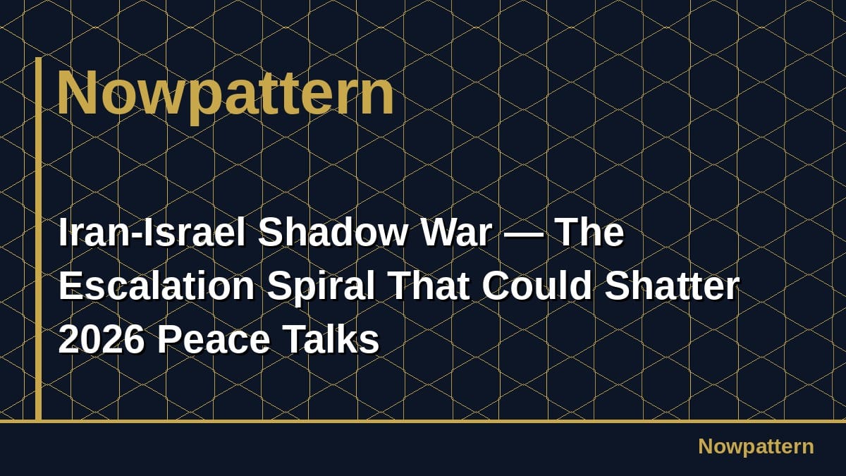 Iran-Israel Shadow War — The Escalation Spiral That Could Shatter 2026 Peace Talks