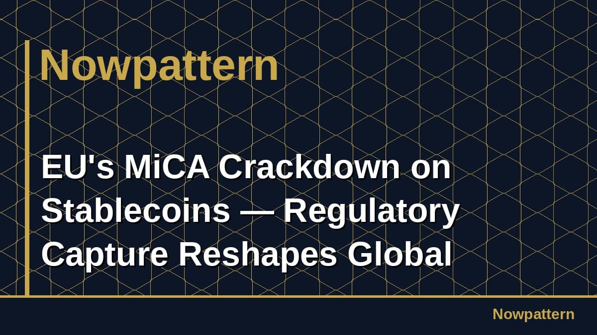 安定コインの EU の MiCA のクラックダウン — レギュレーション・キャプチャーがグローバル・クリプトをリシャプ