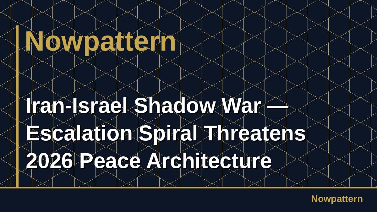 Iran-Israel Shadow War — Escalation Spiral Threatens 2026 Peace Architecture