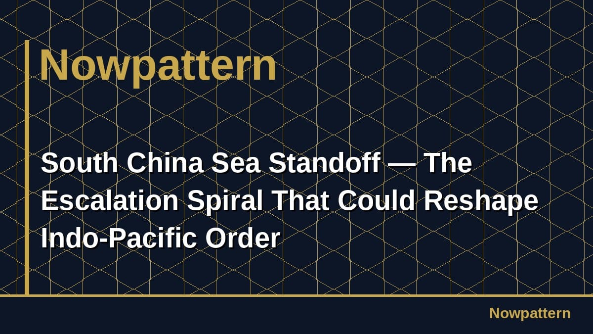 South China Sea Standoff — The Escalation Spiral That Could Reshape Indo-Pacific Order
