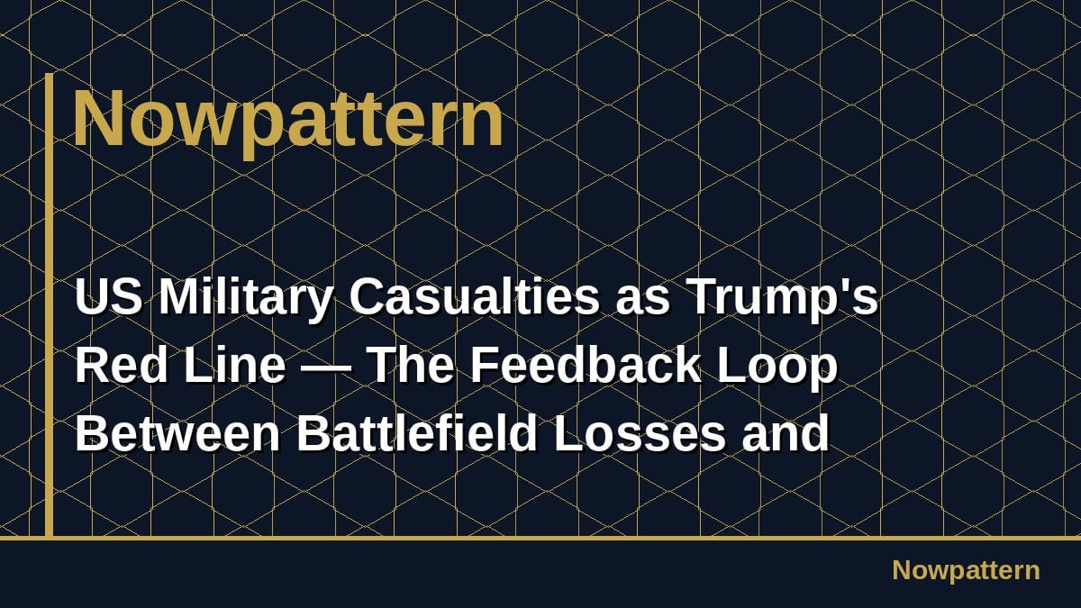 US Military Casualties as Trump's Red Line — The Feedback Loop Between Battlefield Losses and Presidential Decision-Making