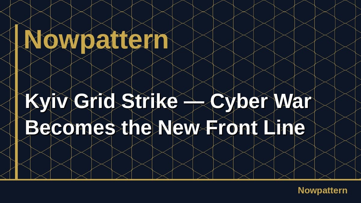 Kyiv Grid Strike — Cyber War Becomes the New Front Line