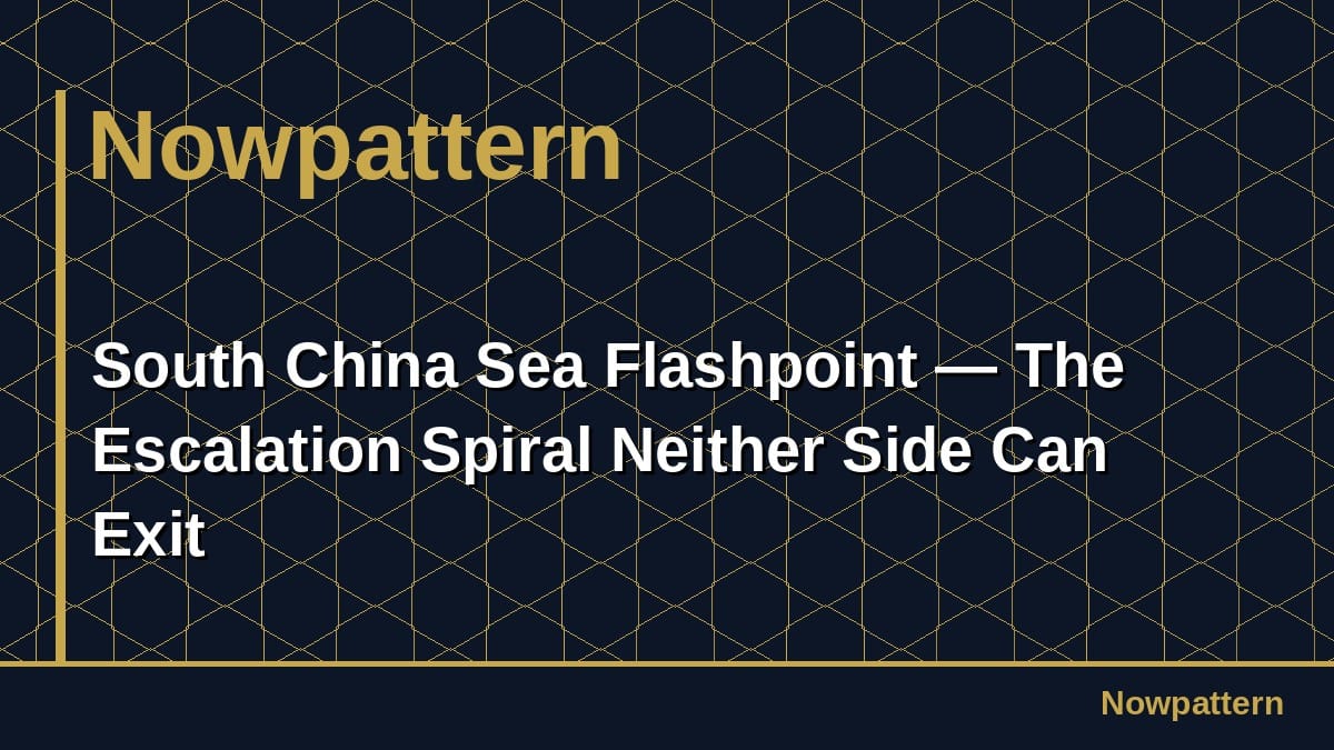 South China Sea Flashpoint — The Escalation Spiral Neither Side Can Exit