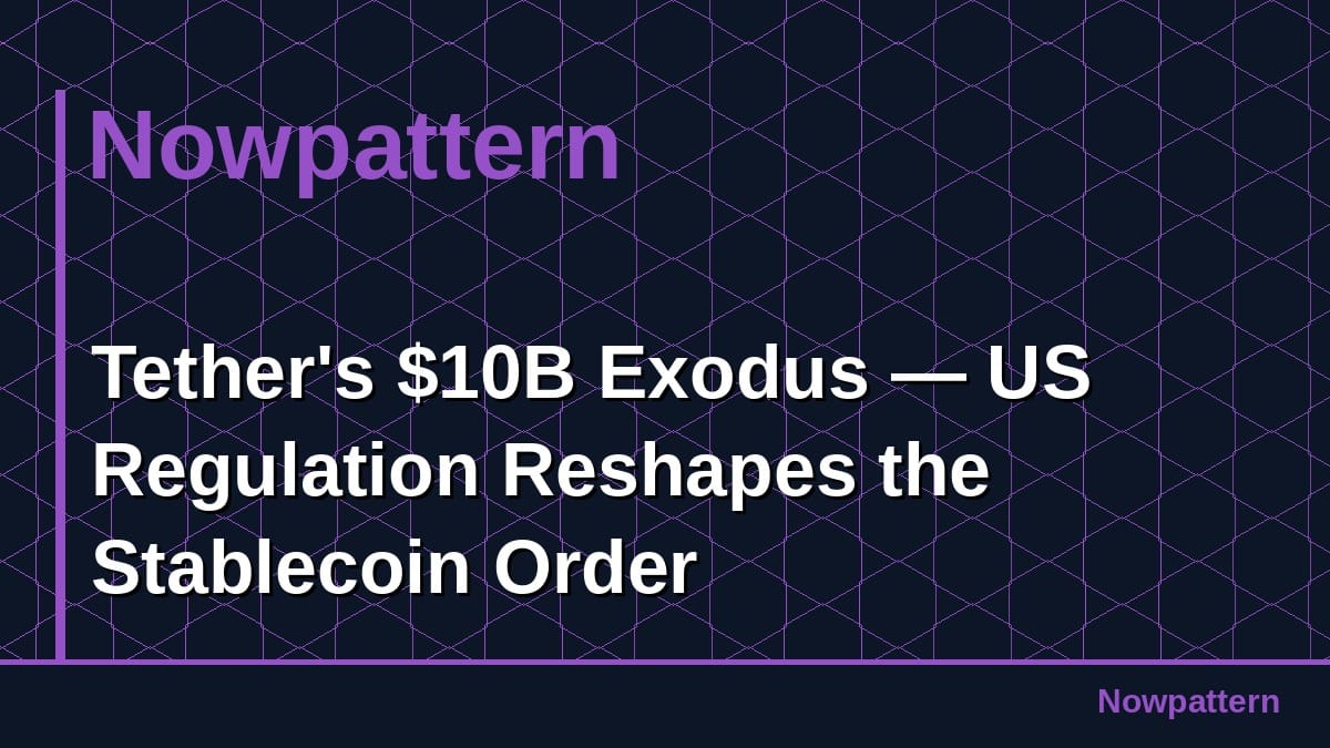 Tether's $10B Exodus — US Regulation Reshapes the Stablecoin Order