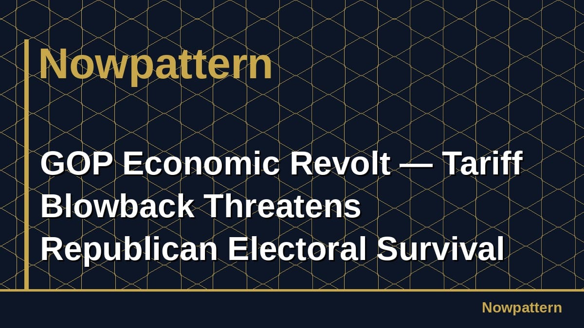 GOP Economic Revolt — Tariff Blowback Threatens Republican Electoral Survival