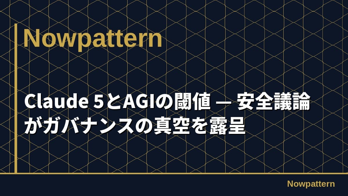 Claude 5とAGIの閾値 — 安全議論がガバナンスの真空を露呈