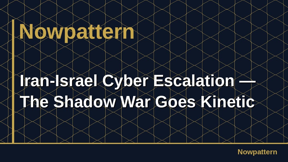 Iran-Israel Cyber Escalation — The Shadow War Goes Kinetic