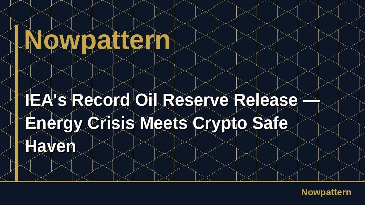 IEA's Record Oil Reserve Release — Energy Crisis Meets Crypto Safe Haven