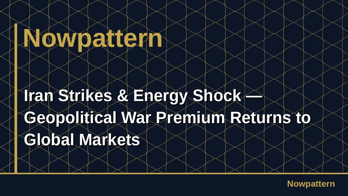 Iran Strikes & Energy Shock — Geopolitical War Premium Returns to Global Markets