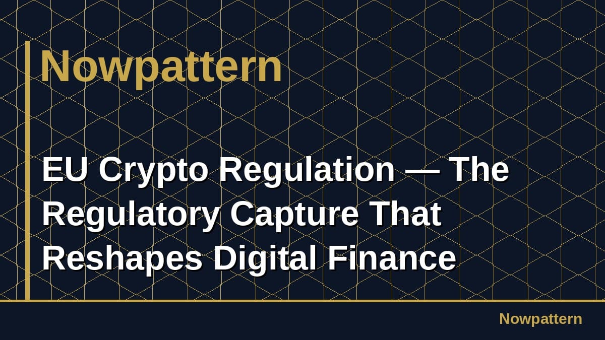 EU Crypto Regulation — The Regulatory Capture That Reshapes Digital Finance