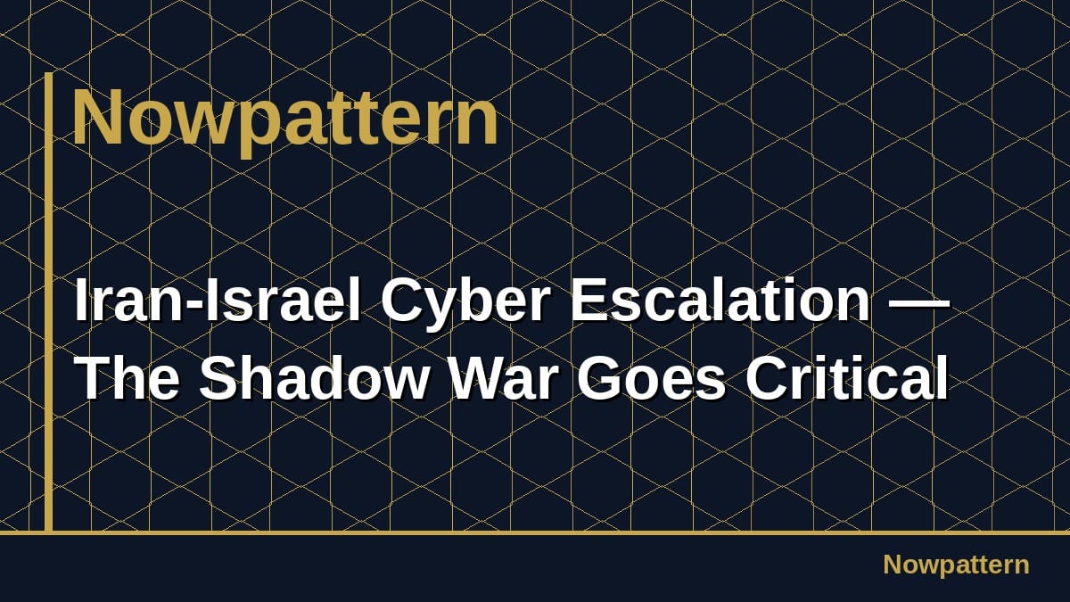 Iran-Israel Cyber Escalation — The Shadow War Goes Critical