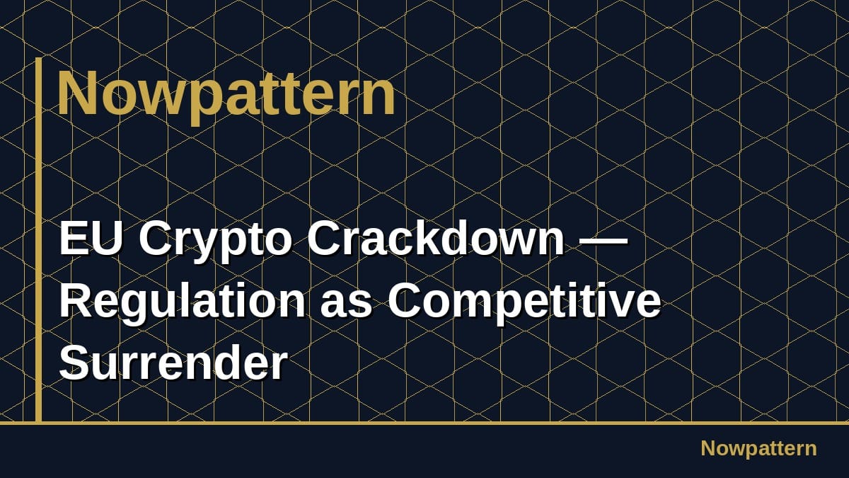 EU Crypto Crackdown — Regulation as Competitive Surrender
