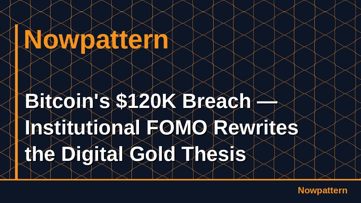 Bitcoin's $120K Breach — Institutional FOMO Rewrites the Digital Gold Thesis