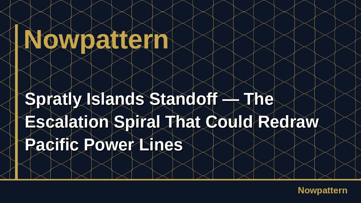 Spratly Islands Standoff — The Escalation Spiral That Could Redraw Pacific Power Lines