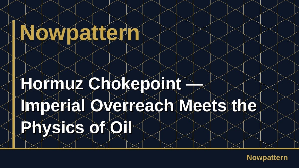 Hormuz Chokepoint — Imperial Overreach Meets the Physics of Oil
