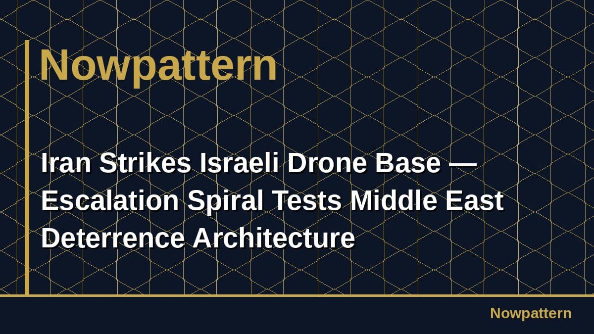 Iran Strikes Israeli Drone Base — Escalation Spiral Tests Middle East Deterrence Architecture