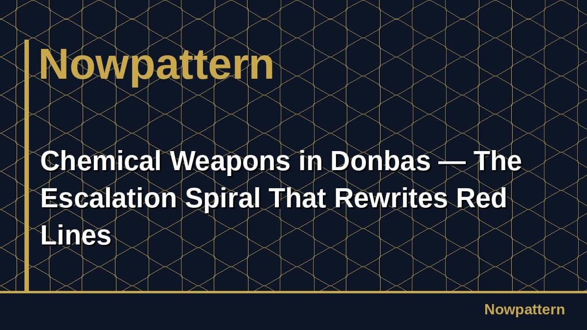 Chemical Weapons in Donbas — The Escalation Spiral That Rewrites Red Lines