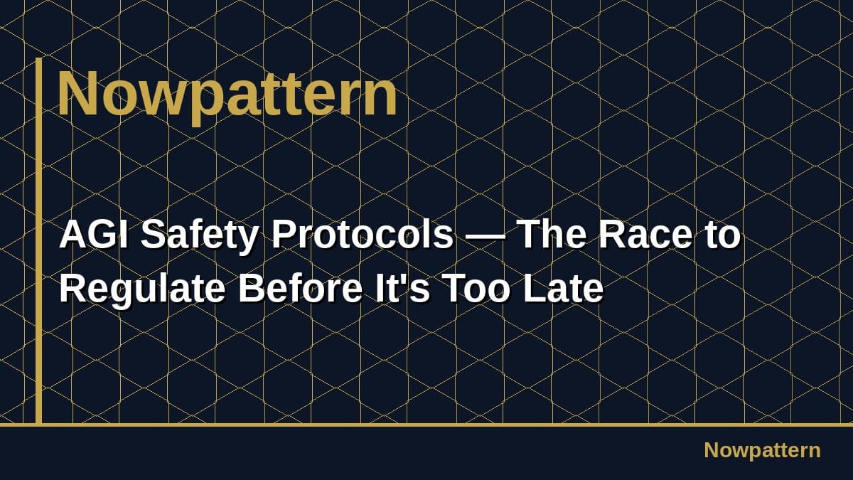 AGI Safety Protocols — The Race to Regulate Before It's Too Late