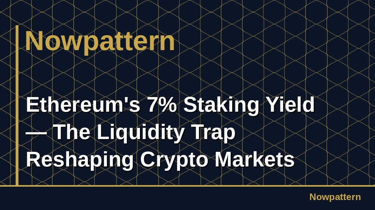 Ethereum's 7% Staking Yield — The Liquidity Trap Reshaping Crypto Markets